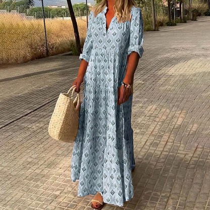 Boho maxi damesjurk met elegant silhouet – Clarissa
