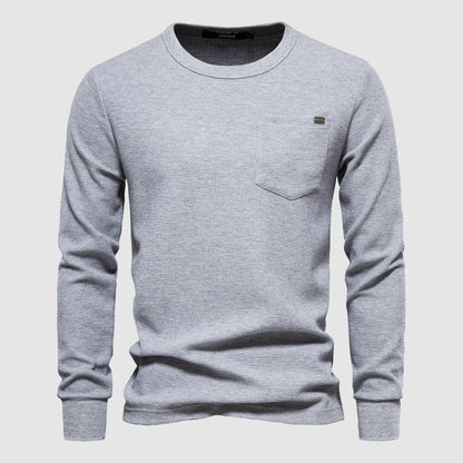Heren Shirt Lange Mouwen Wafelstof met Borstzak – Sem