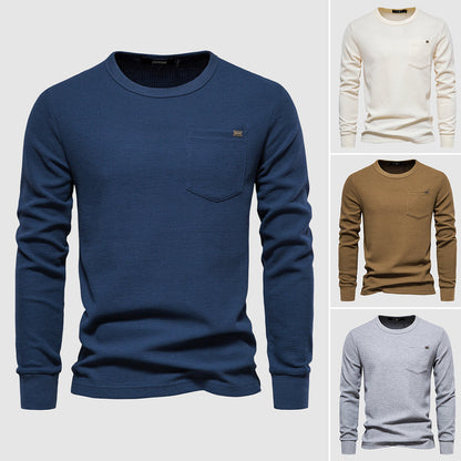 Heren Shirt Lange Mouwen Wafelstof met Borstzak – Sem