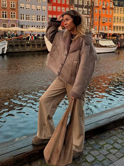 Suède Look Winterjas voor Dames met Fleece Voering – Marvella