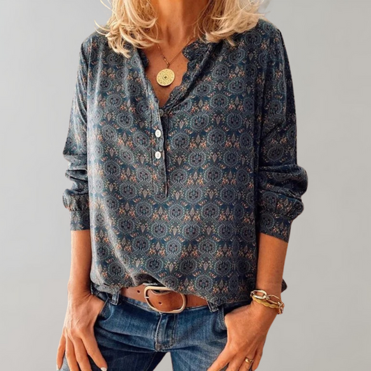 Vintage damesblouse met stijlvolle pasvorm – Eveline