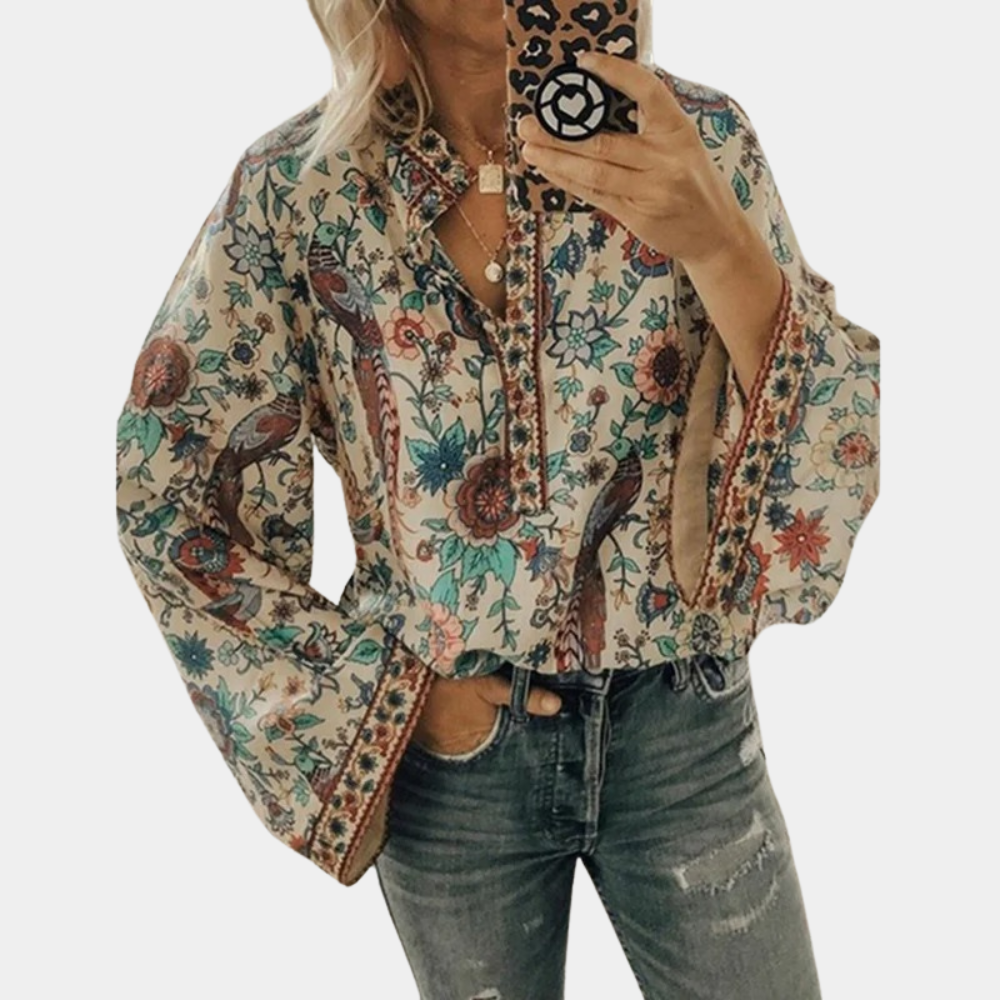 Stijlvolle blouse met bloemenpatroon voor dames – Emilia