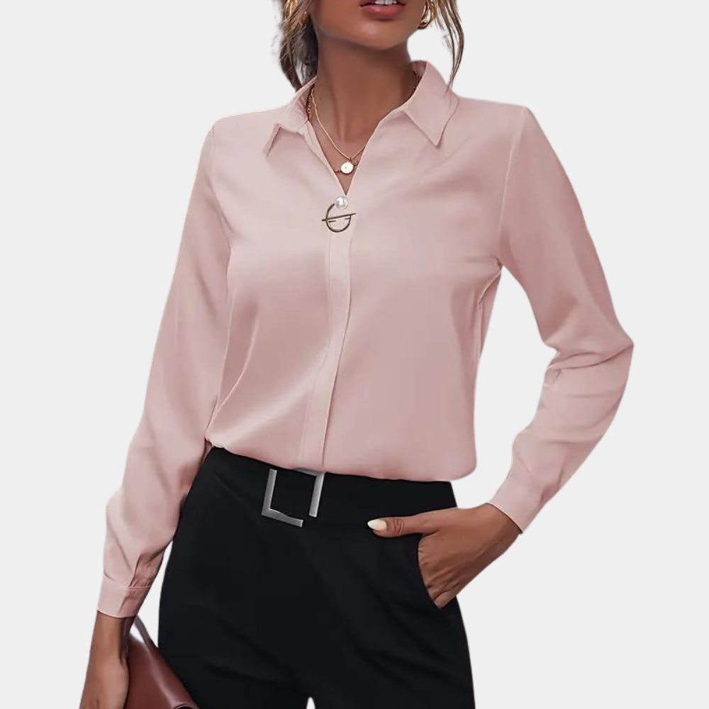 Elegante effen blouse voor professionele dames – Victoria