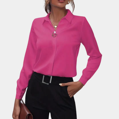 Elegante effen blouse voor professionele dames – Victoria