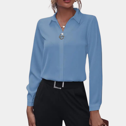 Elegante effen blouse voor professionele dames – Victoria