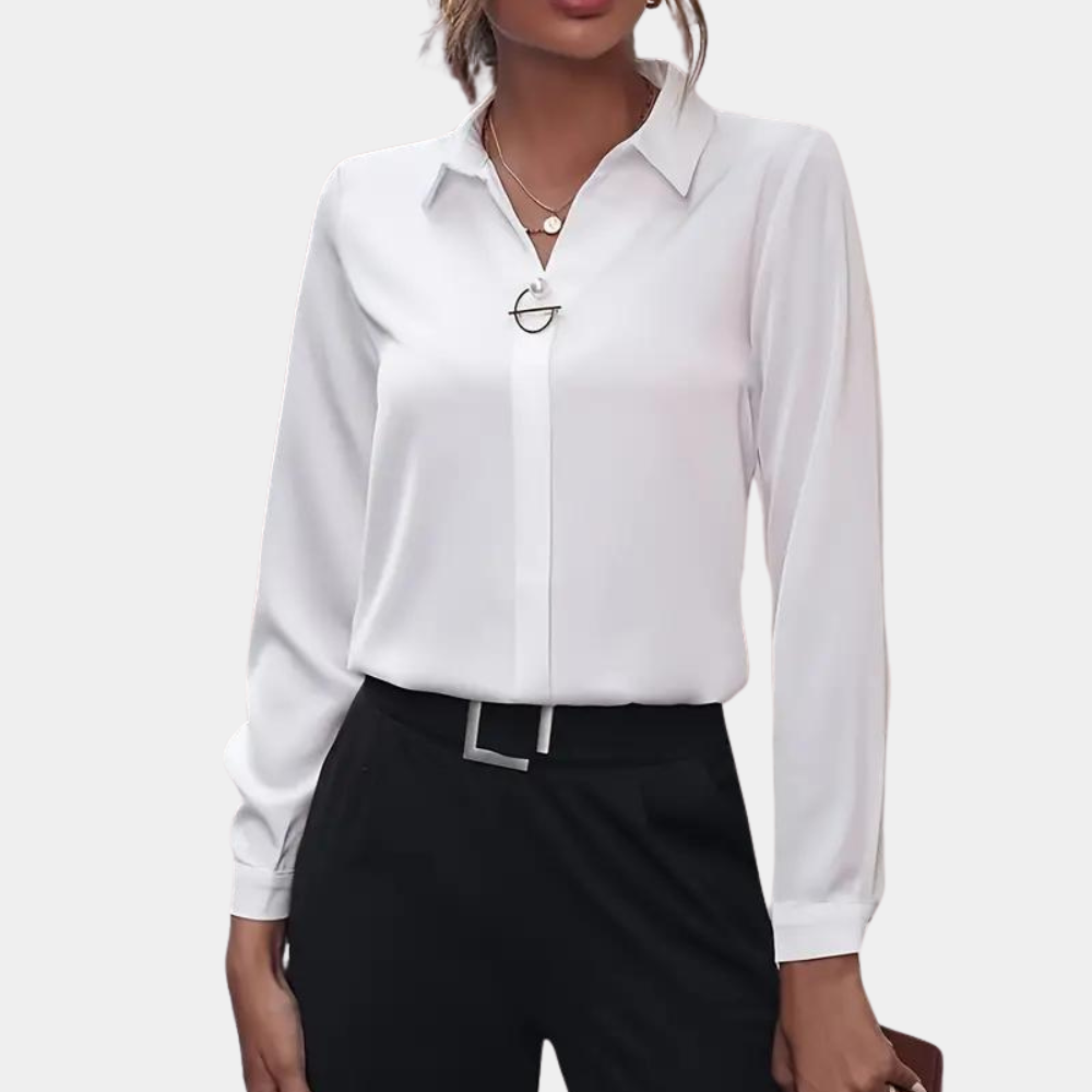 Elegante effen blouse voor professionele dames – Victoria