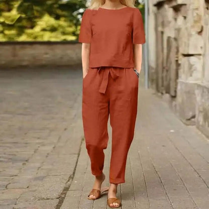 Lichte lente-zomer dames set met chique pasvorm – Michelle