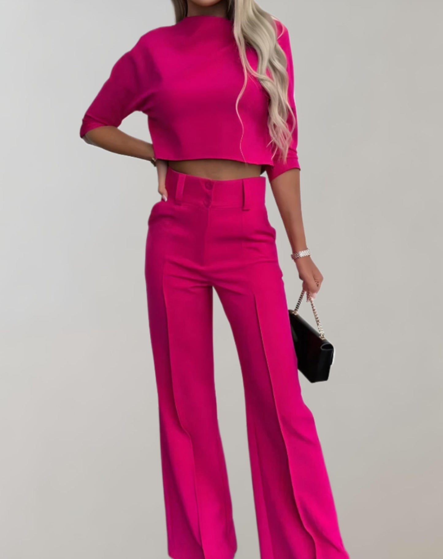 Trendy Zomerset met Korte Mouwen en Wijde Broek – Eva