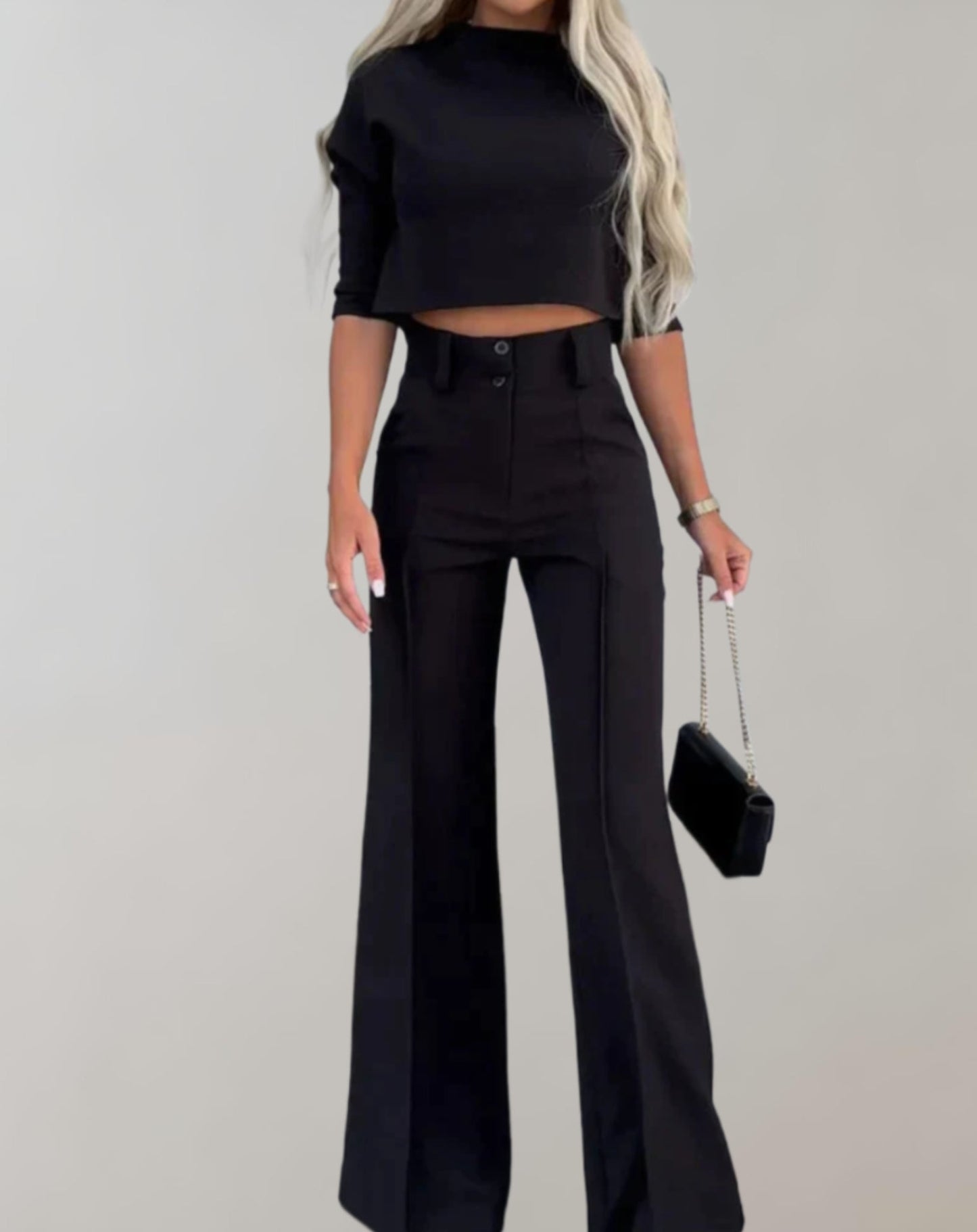 Trendy Zomerset met Korte Mouwen en Wijde Broek – Eva
