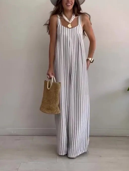 Dames Gestreepte Jumpsuit Losse Pasvorm Comfort – Marvina