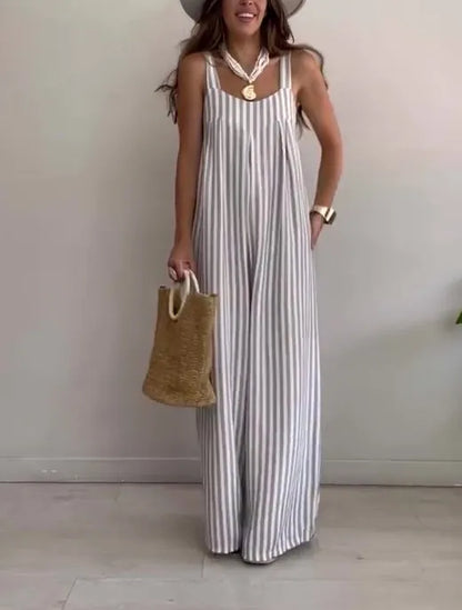 Dames Gestreepte Jumpsuit Losse Pasvorm Comfort – Marvina