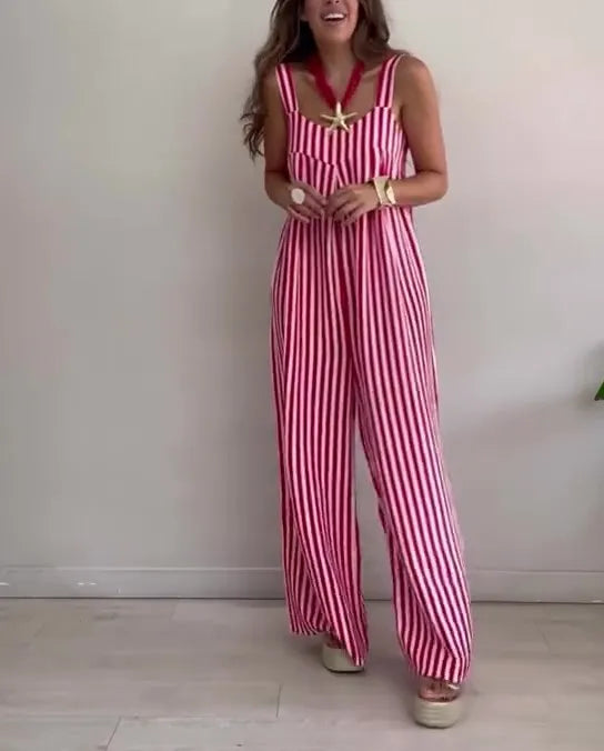 Dames Gestreepte Jumpsuit Losse Pasvorm Comfort – Marvina