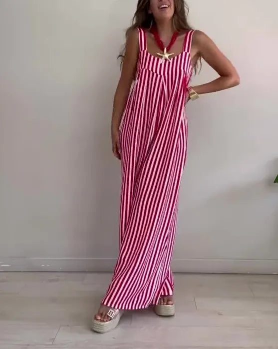 Dames Gestreepte Jumpsuit Losse Pasvorm Comfort – Marvina
