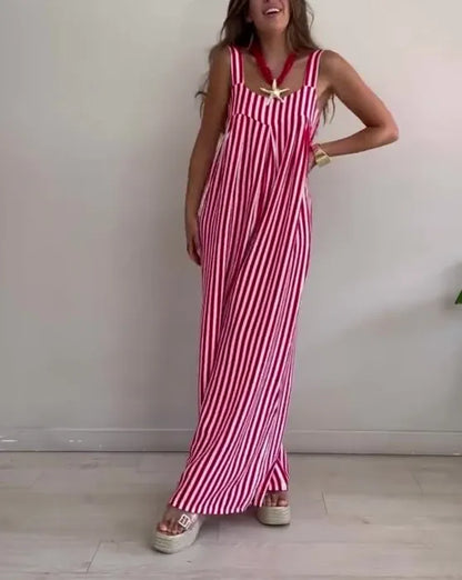 Dames Gestreepte Jumpsuit Losse Pasvorm Comfort – Marvina