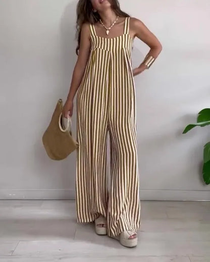 Dames Gestreepte Jumpsuit Losse Pasvorm Comfort – Marvina