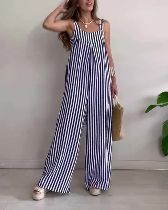 Dames Gestreepte Jumpsuit Losse Pasvorm Comfort – Marvina
