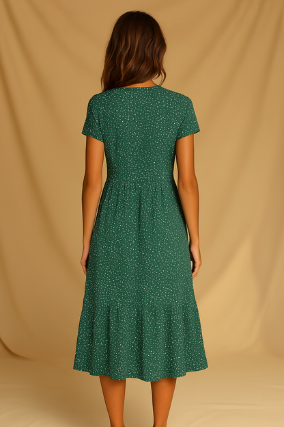 Polkadot midi-jurk met A-lijn pasvorm – Juliette