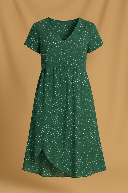 Polkadot midi-jurk met A-lijn pasvorm – Juliette