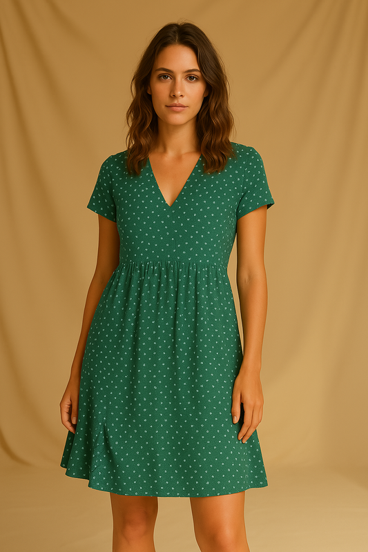 Polkadot midi-jurk met A-lijn pasvorm – Juliette