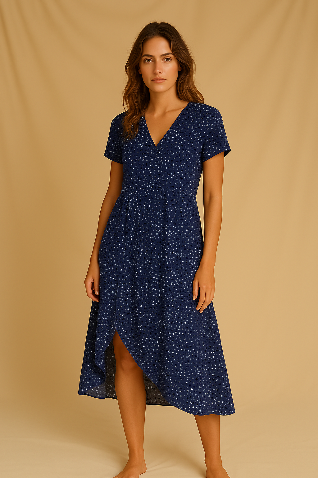 Polkadot midi-jurk met A-lijn pasvorm – Juliette