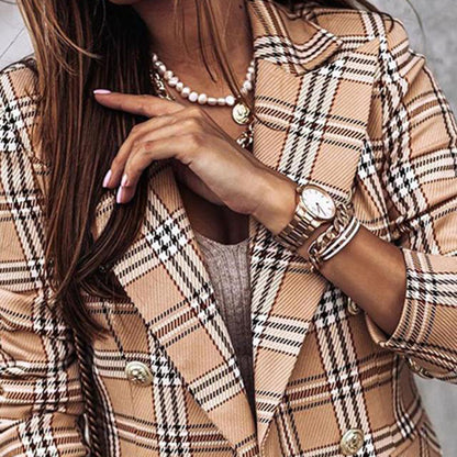Klassieke Geruite Blazer Voor Dames – Olivia