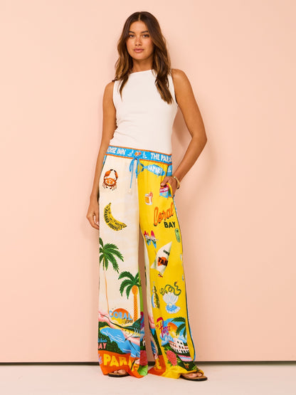 Tropische dames strandset met palmprint en flair – Aluna