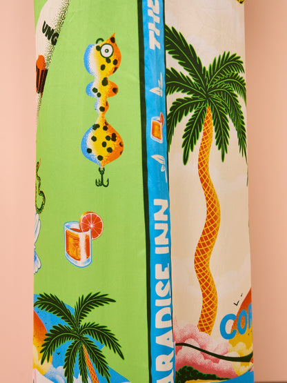 Tropische dames strandset met palmprint en flair – Aluna