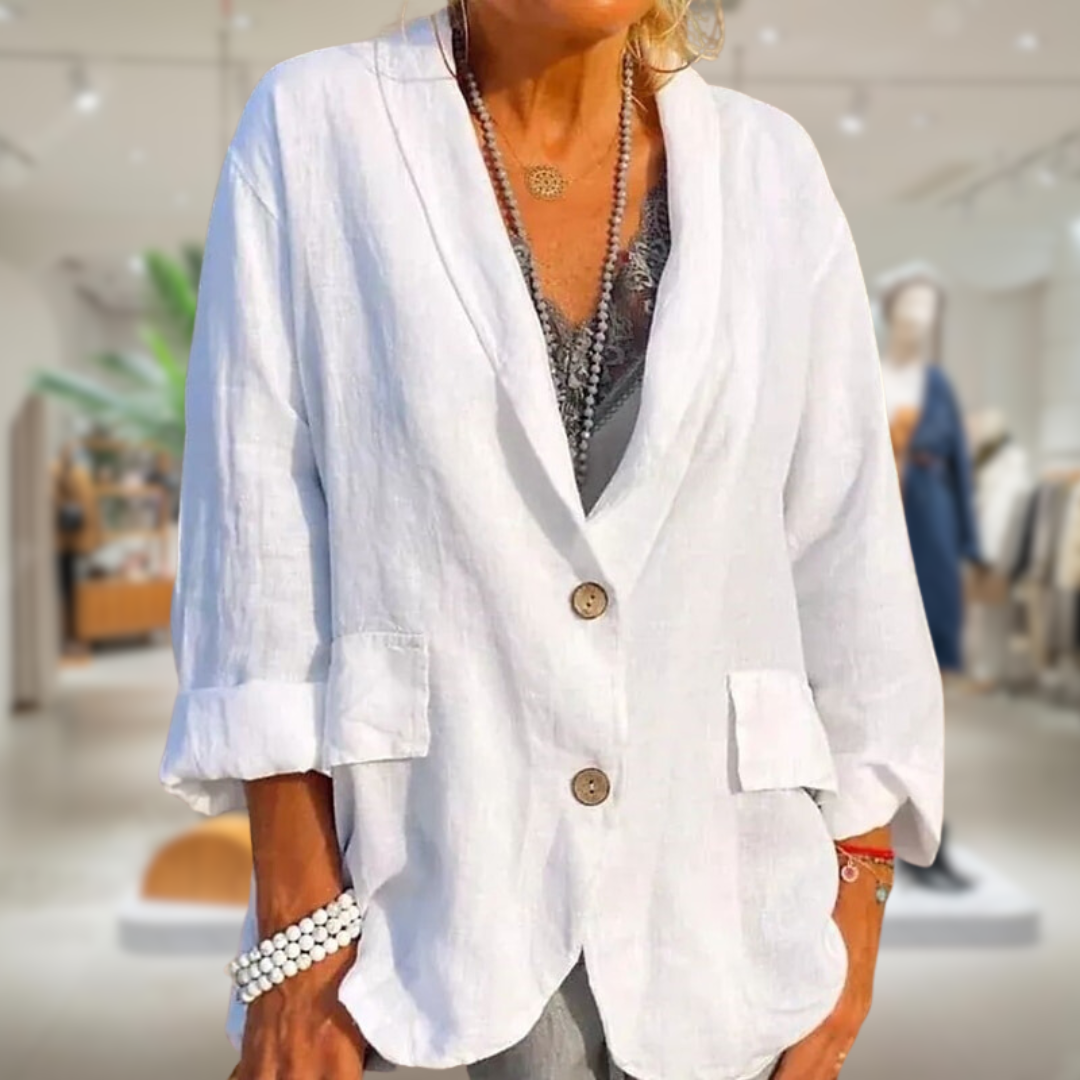 Linnen zomerjas dames licht stijlvol comfortabel – Elora