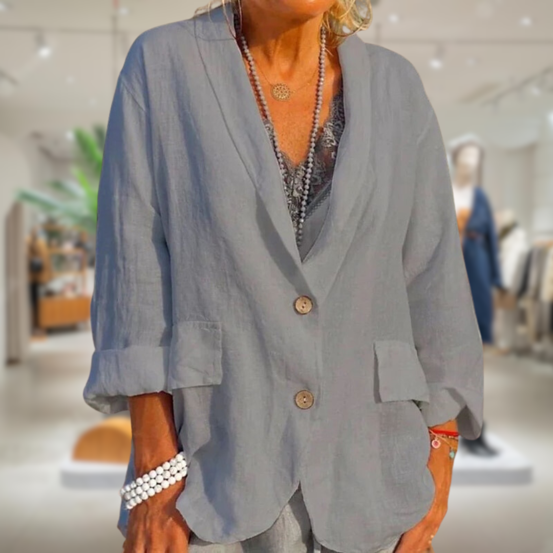 Linnen zomerjas dames licht stijlvol comfortabel – Elora