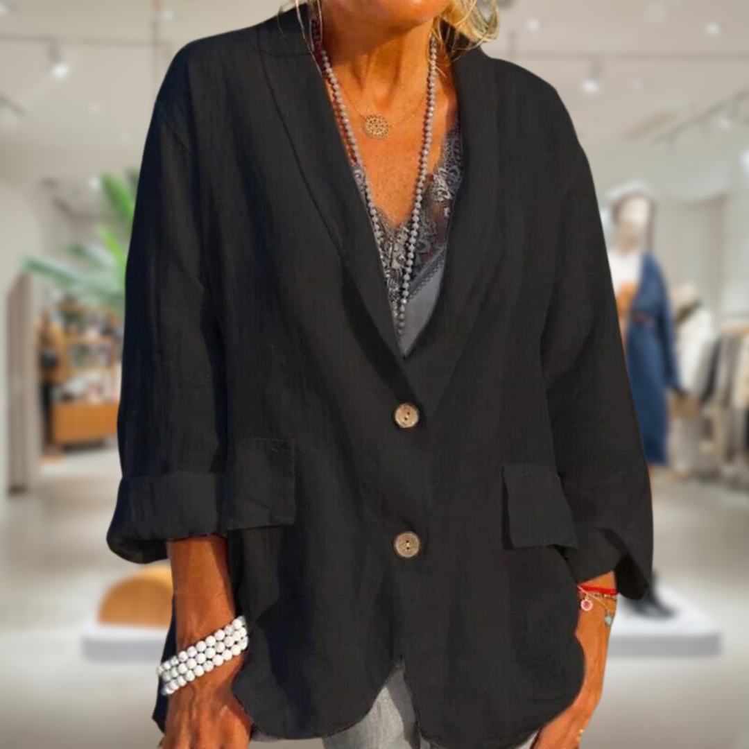 Linnen zomerjas dames licht stijlvol comfortabel – Elora