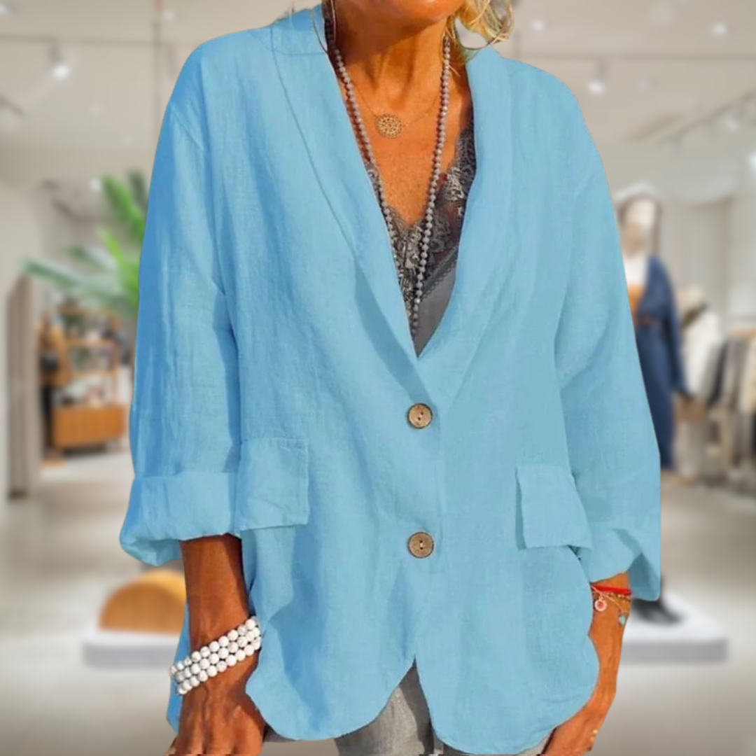 Linnen zomerjas dames licht stijlvol comfortabel – Elora