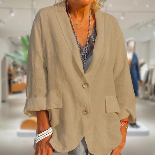 Linnen zomerjas dames licht stijlvol comfortabel – Elora