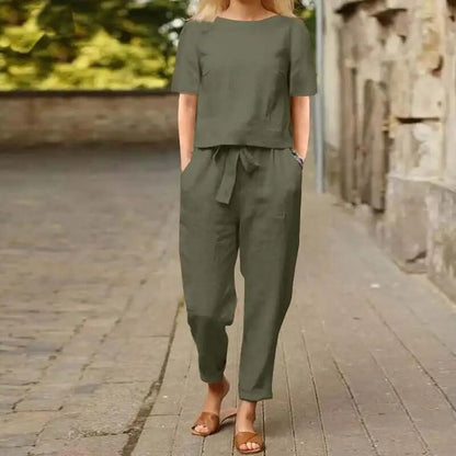 Lichte lente-zomer dames set met chique pasvorm – Michelle