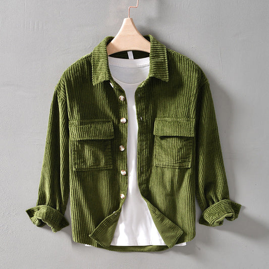Retro Corduroy Overhemd met Zakken voor Heren – Daan