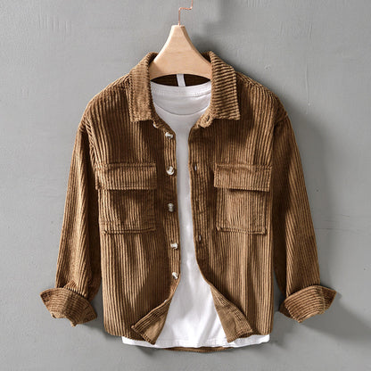Retro Corduroy Overhemd met Zakken voor Heren – Daan