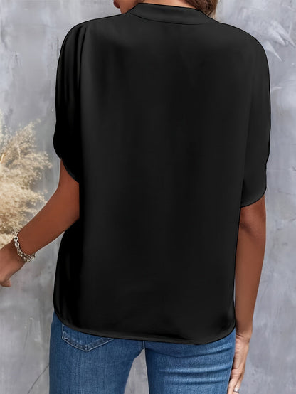 Chiffon Blouse met V-hals en Lange Mouwen – Lisa