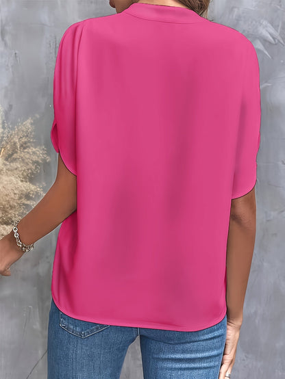 Chiffon Blouse met V-hals en Lange Mouwen – Lisa