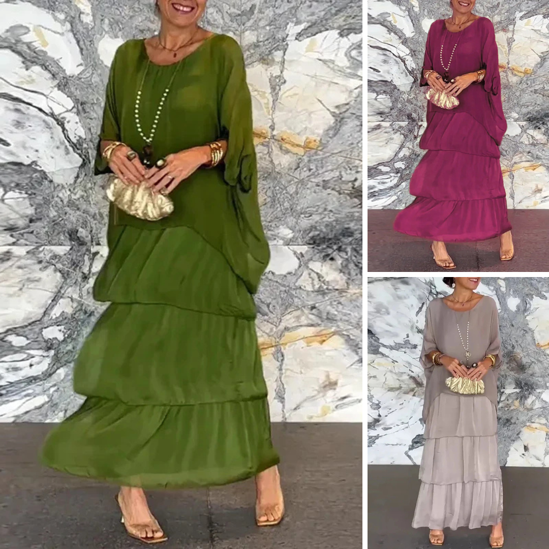 Luchtige Gelaagde Chiffon Jurk voor Elegante Stijl – Venisa