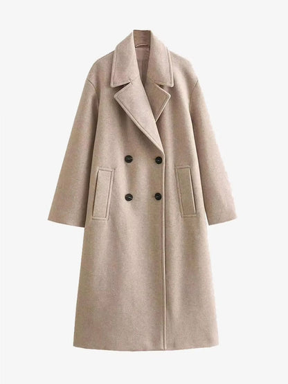 Elegante wollen trenchcoat met ceintuur – Isabella