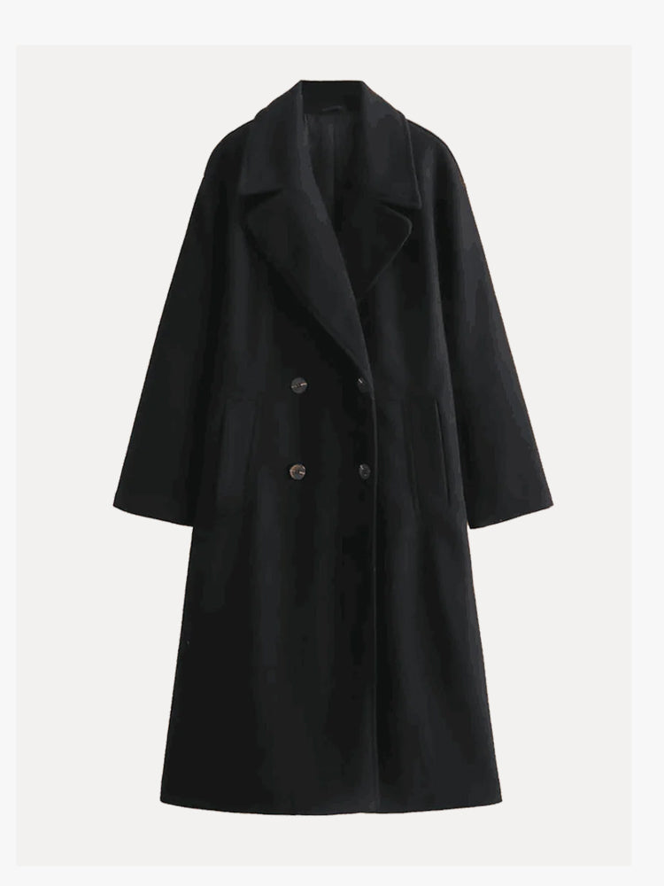 Elegante wollen trenchcoat met ceintuur – Isabella