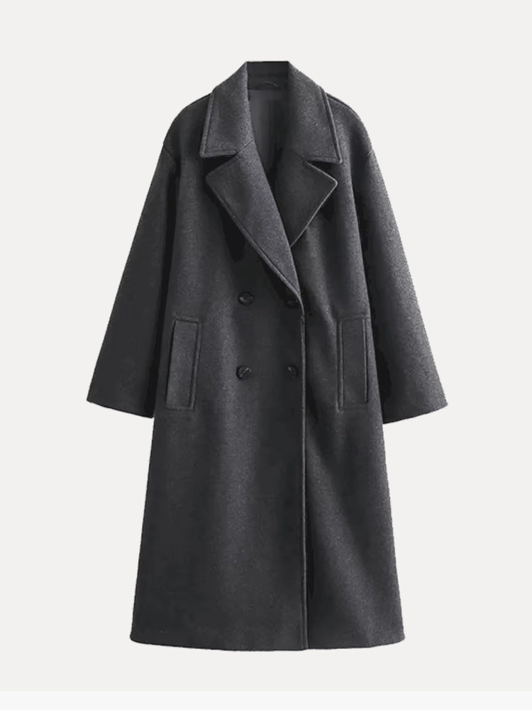 Elegante wollen trenchcoat met ceintuur – Isabella