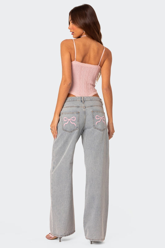 Bow Tie Jeans Speels en Stijlvol Design – Elin