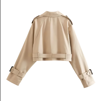 Stijlvolle cropped trenchcoat voor dames – Evelien