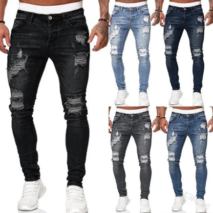 Mode Gescheurde Skinny Fit Straat Jeans voor Heren - Damian