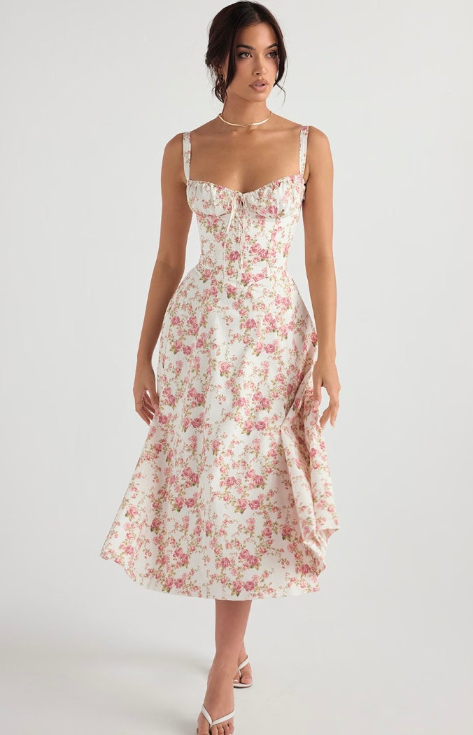 Zandloper zomerjurk met elegante pasvorm – Ariana
