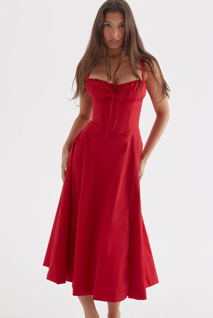Zandloper zomerjurk met elegante pasvorm – Ariana