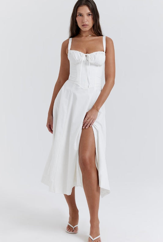 Zandloper zomerjurk met elegante pasvorm – Ariana