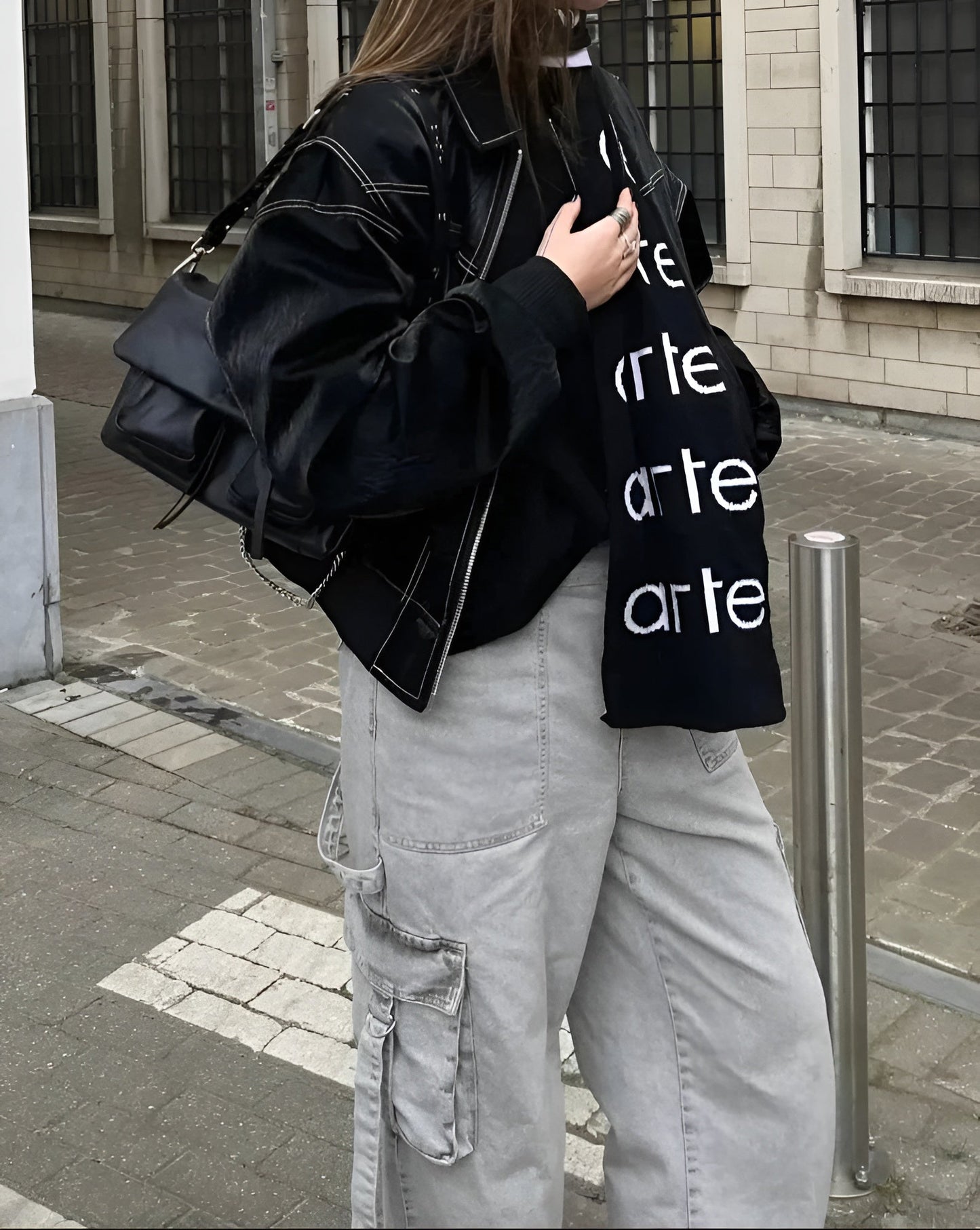 Oversized dames bomberjas in herfst vegan leer – Zaryne