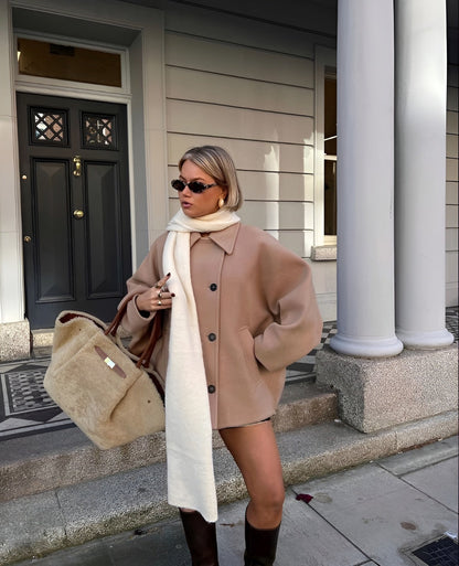 Oversized damesjas voor lente in wolmix look – Ydelle