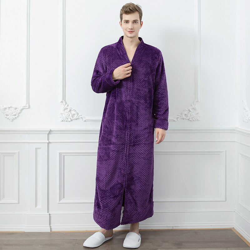 Extra Lange Unisex Badjas van Coral Fleece - Warm en Comfortabel - Andy